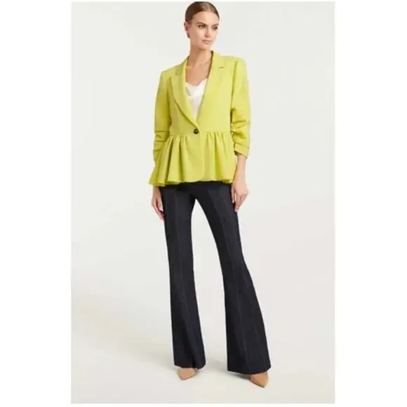 CINQ À SEPT Kourtney Ruffled Blazer Yuzu Size 6 - Picture 1 of 12